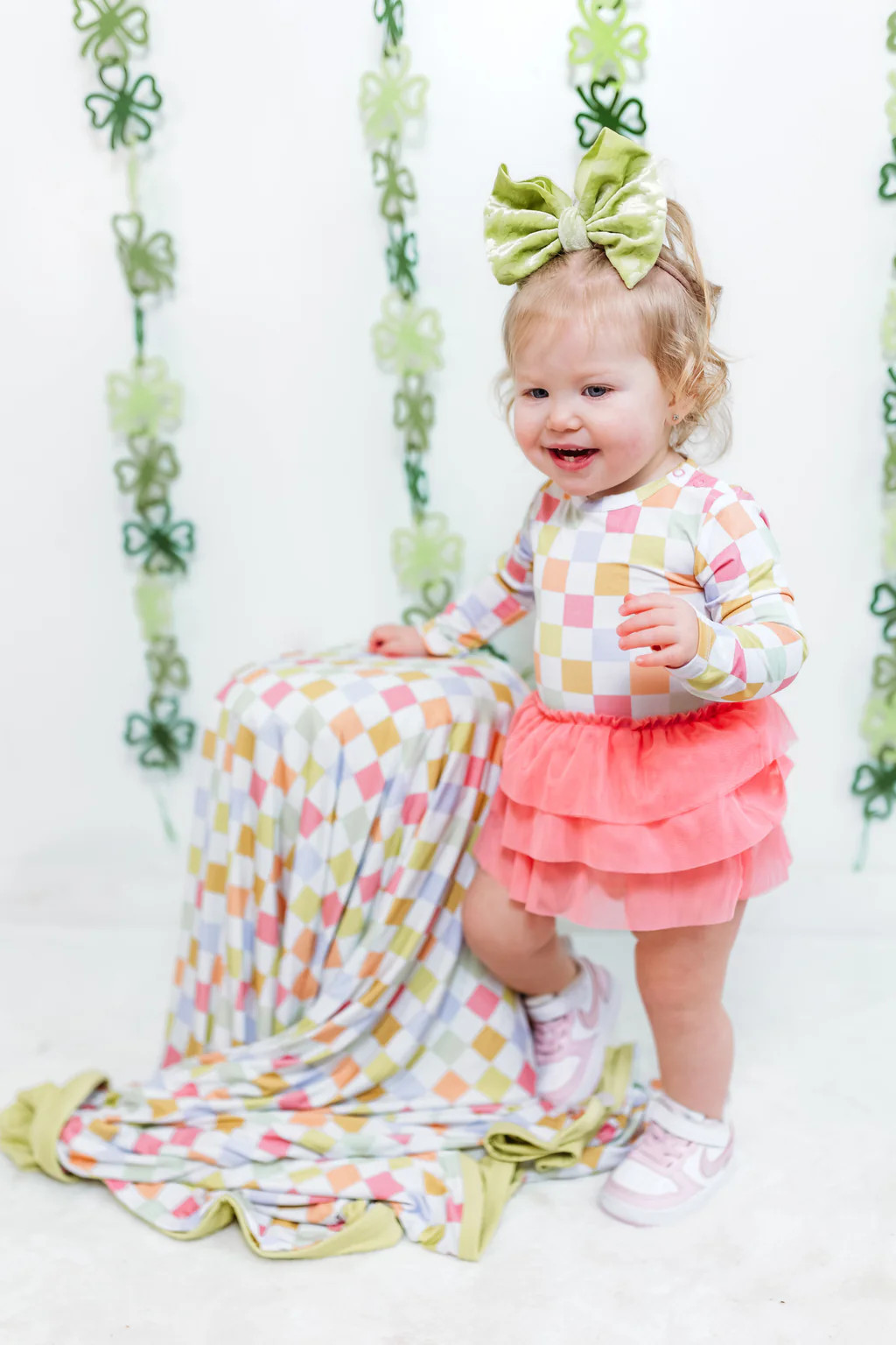 LUCKY CHARM CHECKS DREAM TUTU BODYSUIT DRESS | Dream Big Little Co.
