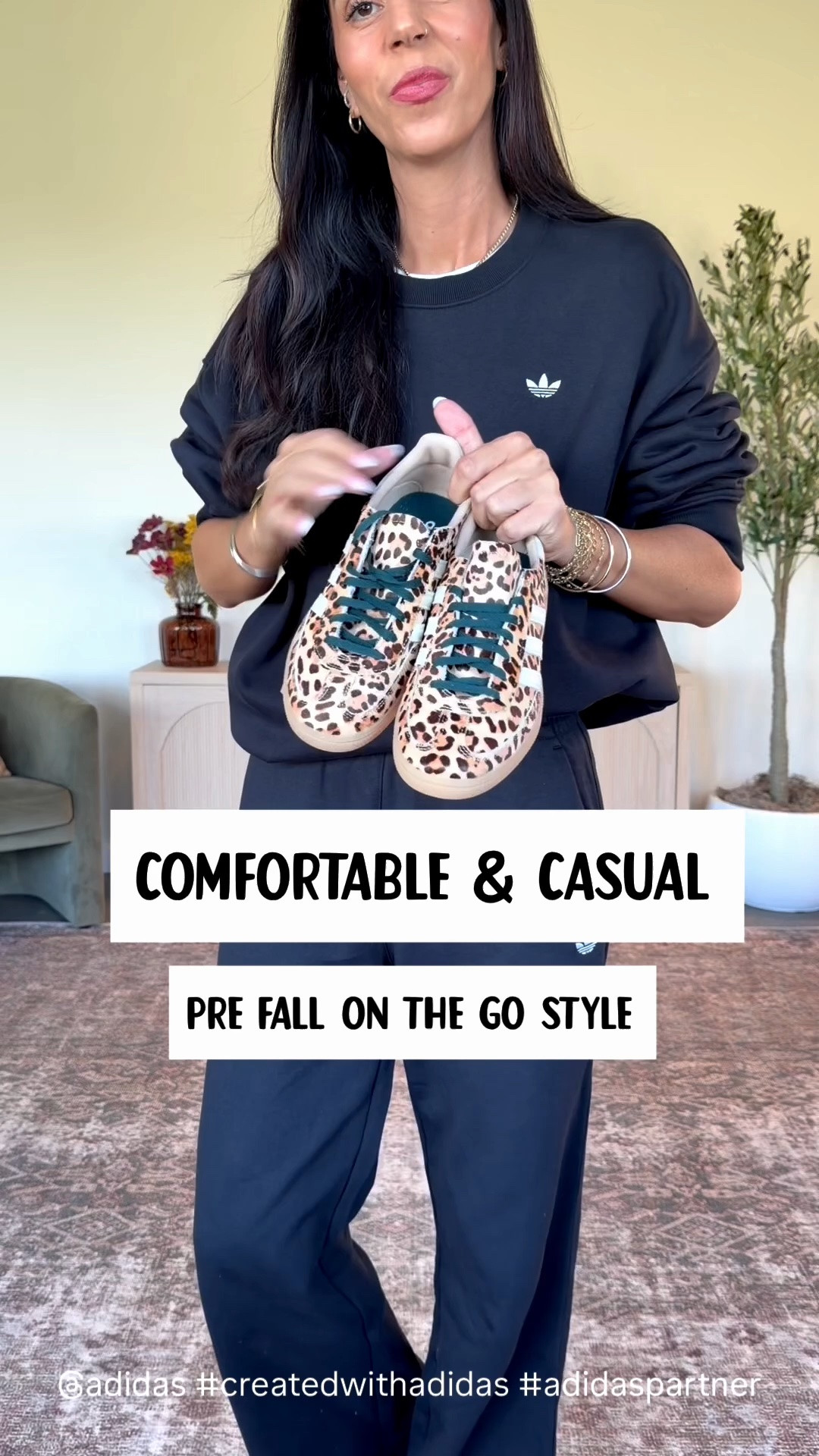 Pre-fall uniform 🖤 Comfortable, casual + chic. This monochromatic adidas set is SO good, but the leopard sneakers make the entire look. 🐆 Wearing a small in both, very TTS.
@adidas #createdwithadidas #adidaspartner

#LTKmomlife #LTKgrwm #LTKOver40
