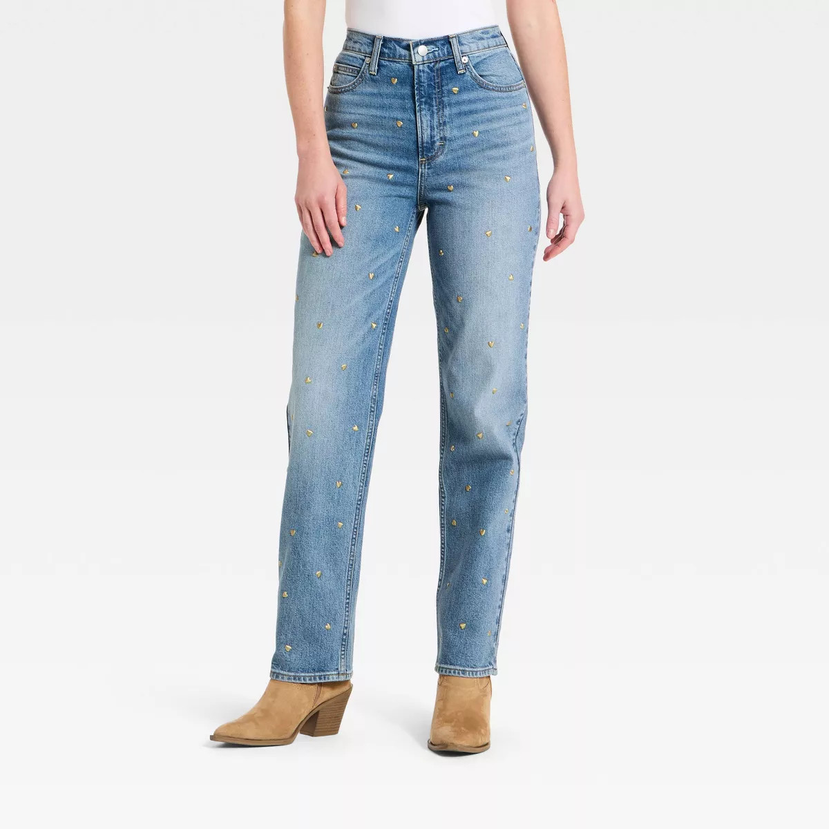 Women's Highest-Rise Vintage Straight Embellished Jeans - Universal Thread™ Medium Wash | Target