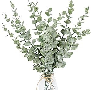 Tiyard 15pcs Eucalyptus Stems Artificial Eucalyptus Leaves Stems Real Grey Green Touch Leaf Branc... | Amazon (US)