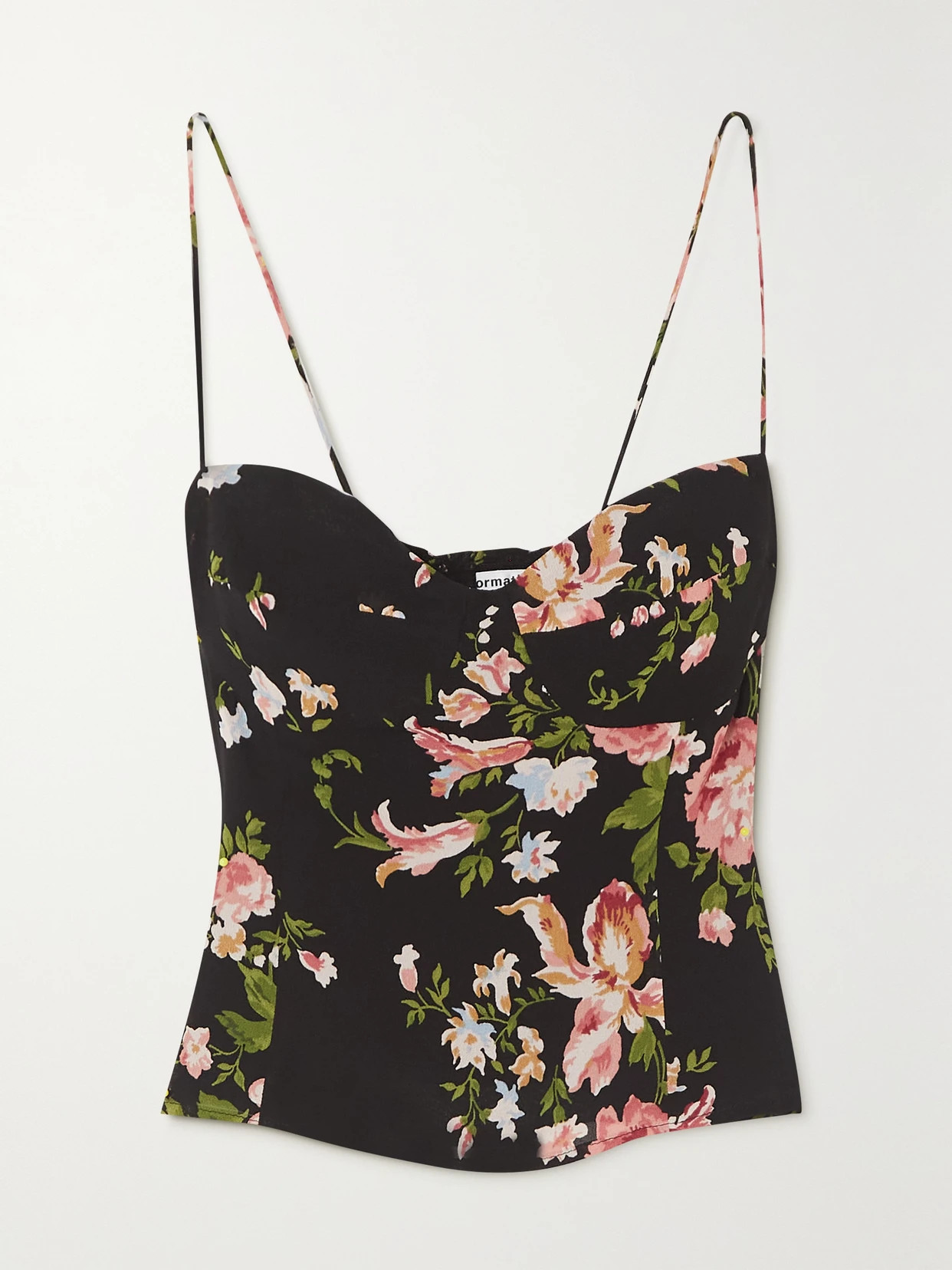 Reformation - Liza Floral-print Georgette Top - Black | NET-A-PORTER (UK & EU)
