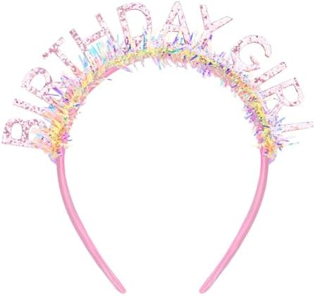 Jaciya Birthday Girl Headband Glitter Laser Strips Tiara Crown Birthday Party Decorations | Amazon (US)