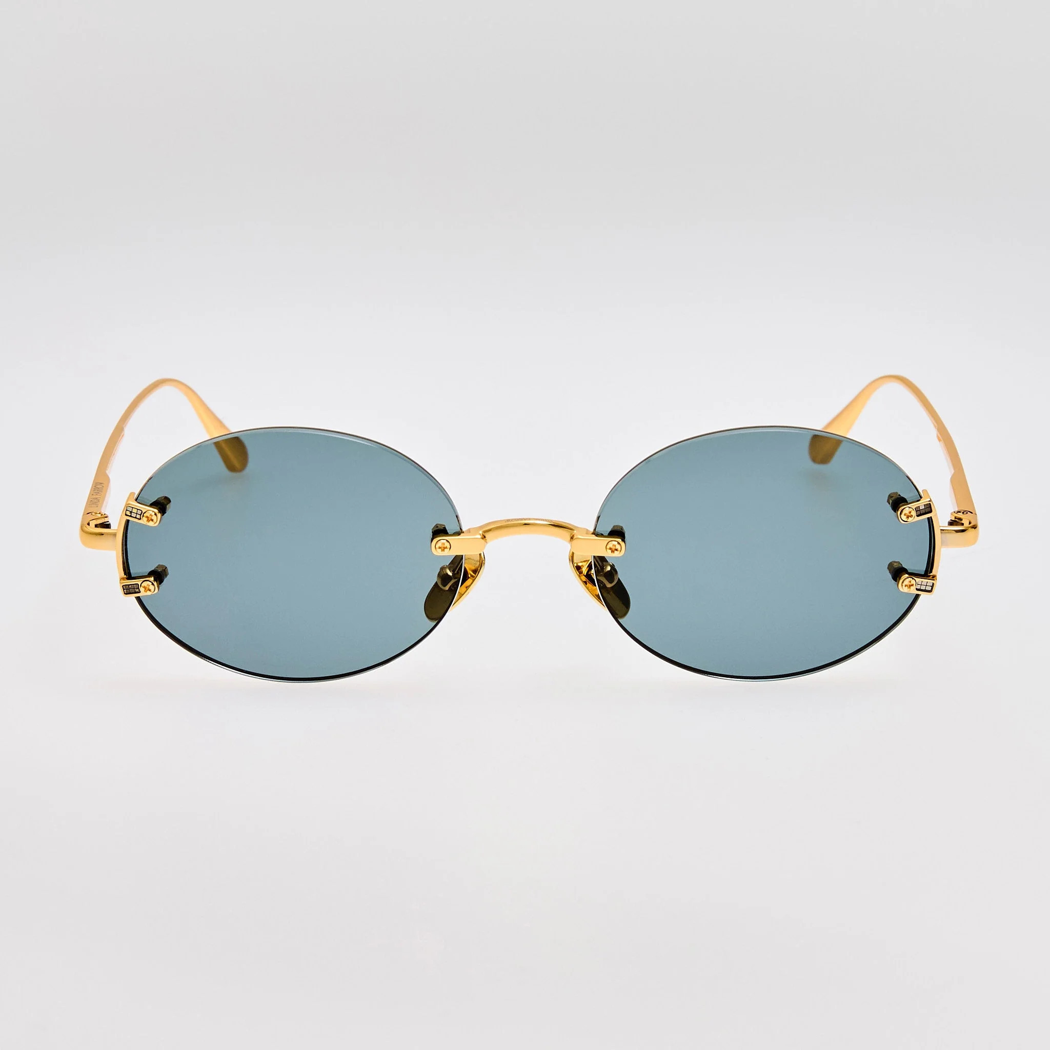Stella Sunglasses in 22K Gold and Grey | Linda Farrow
