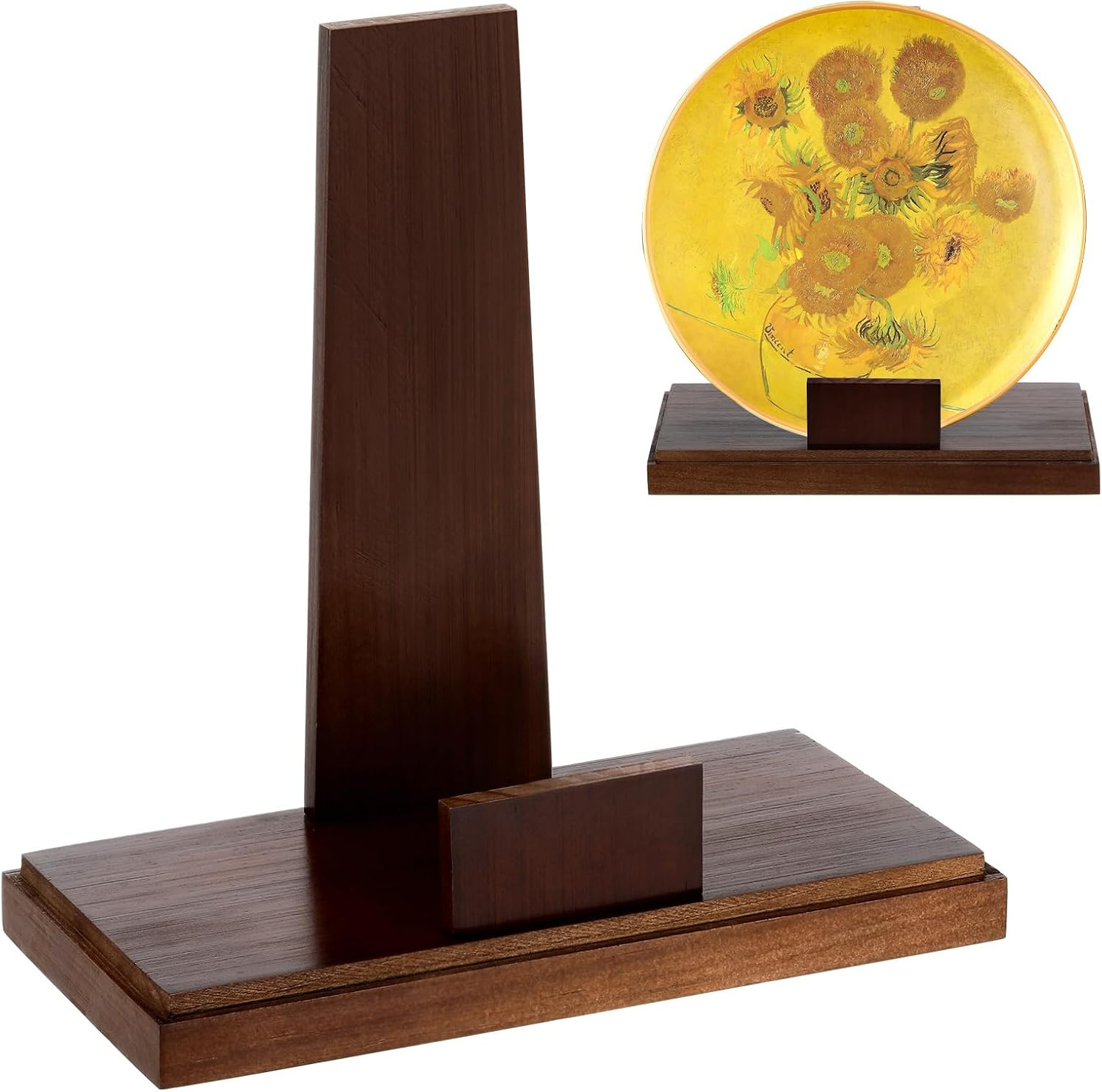 Weysat 8 Inch Wooden Plate Stand for Display with Square Base Easel | Amazon (US)