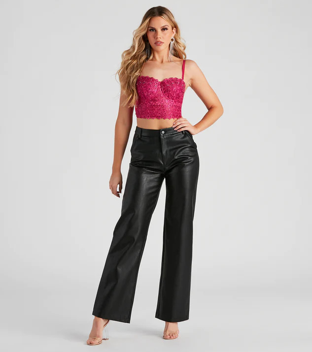 Sleek Faux Leather Straight-Leg Pants | Windsor Stores