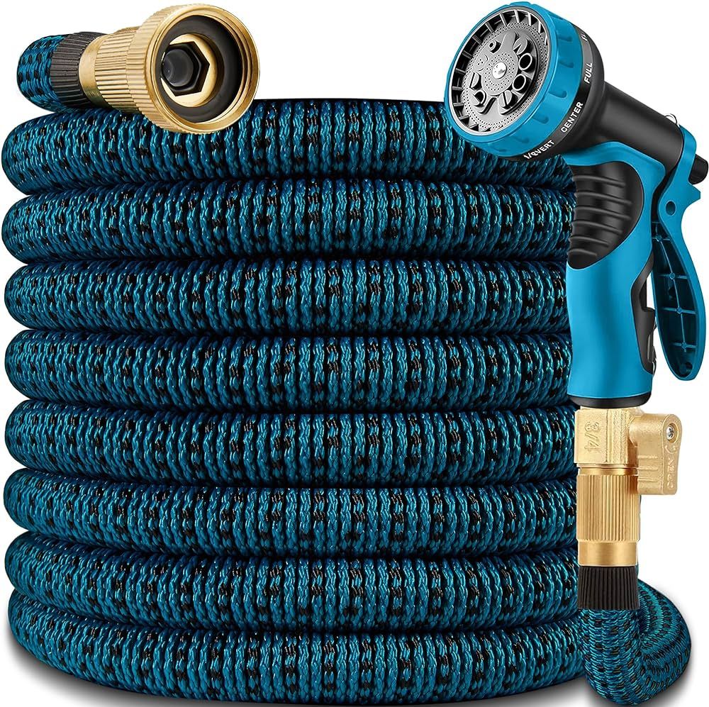 Expandable Hose 75ft with 10 Function Spray Nozzle, Lightweight, No-Kink Flexible Garden Hose wit... | Amazon (US)