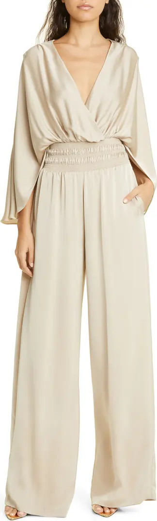 Cheri Long Sleeve Satin Jumpsuit | Nordstrom