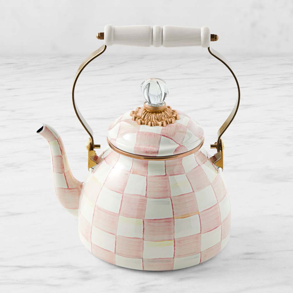MacKenzie-Childs Rosy Check Tea Kettle | Williams-Sonoma