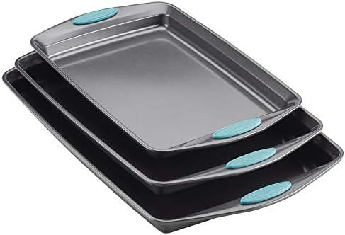 Rachael Ray 47576 Nonstick Bakeware Set with Grips, Nonstick Cookie Sheets / Baking Sheets - 3 Pi... | Amazon (US)