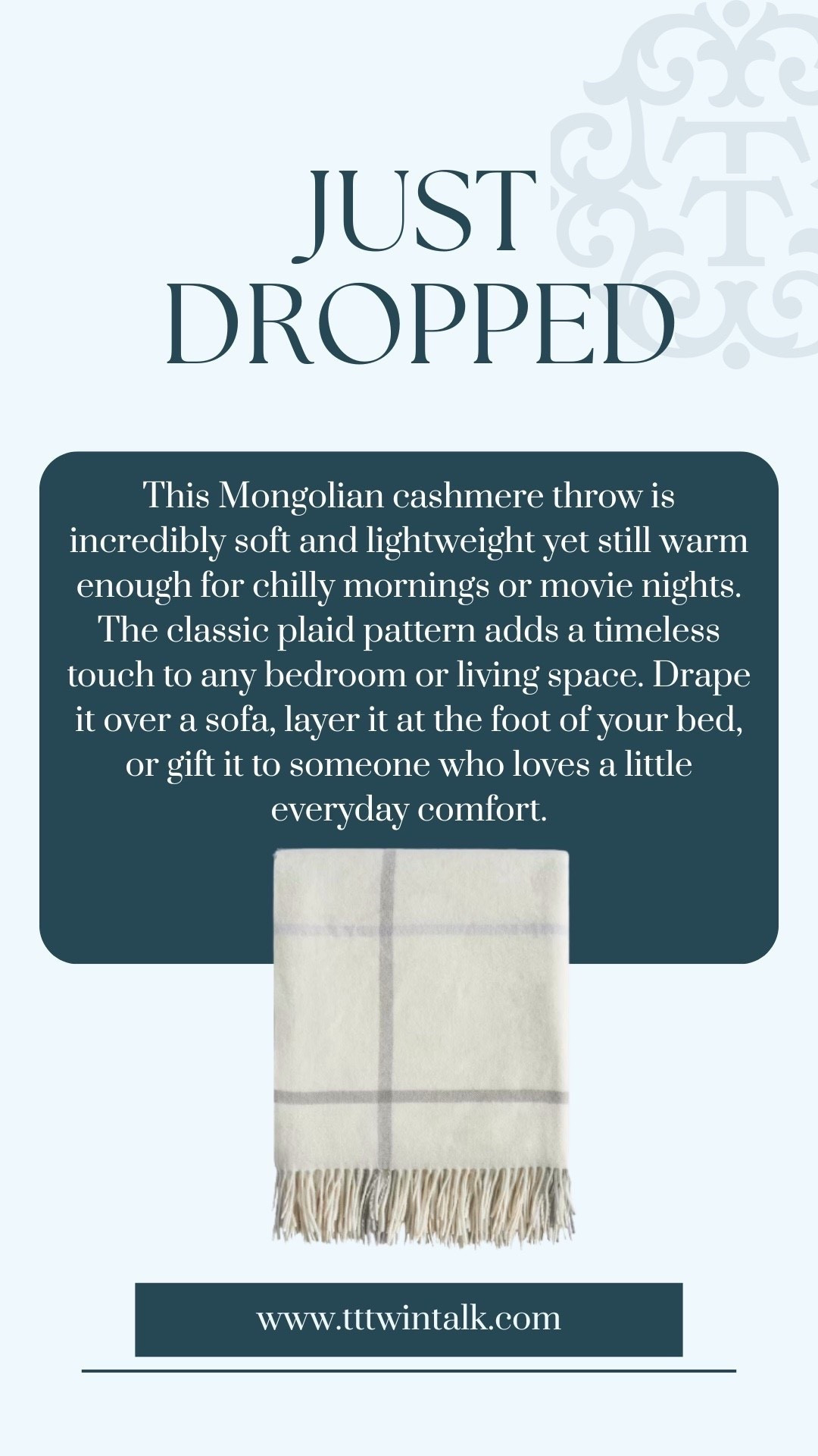 The coziest little luxury for your home. This Mongolian cashmere throw is incredibly soft and lightweight yet still warm enough for chilly mornings or movie nights. The classic plaid pattern adds a timeless touch to any bedroom or living space. Drape it over a sofa, layer it at the foot of your bed, or gift it to someone who loves a little everyday comfort. It is one of those pieces that instantly makes your space feel more inviting.

#LTKHome #LTKSeasonal #LTKFindsUnder100
