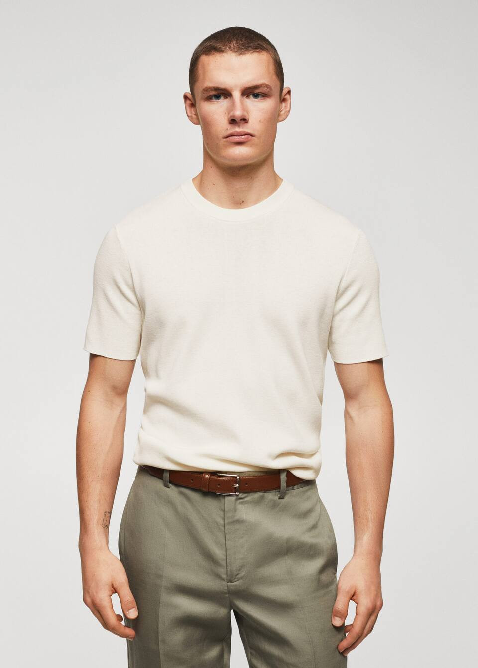 Cotton fine-knit t-shirt | MANGO (UK)