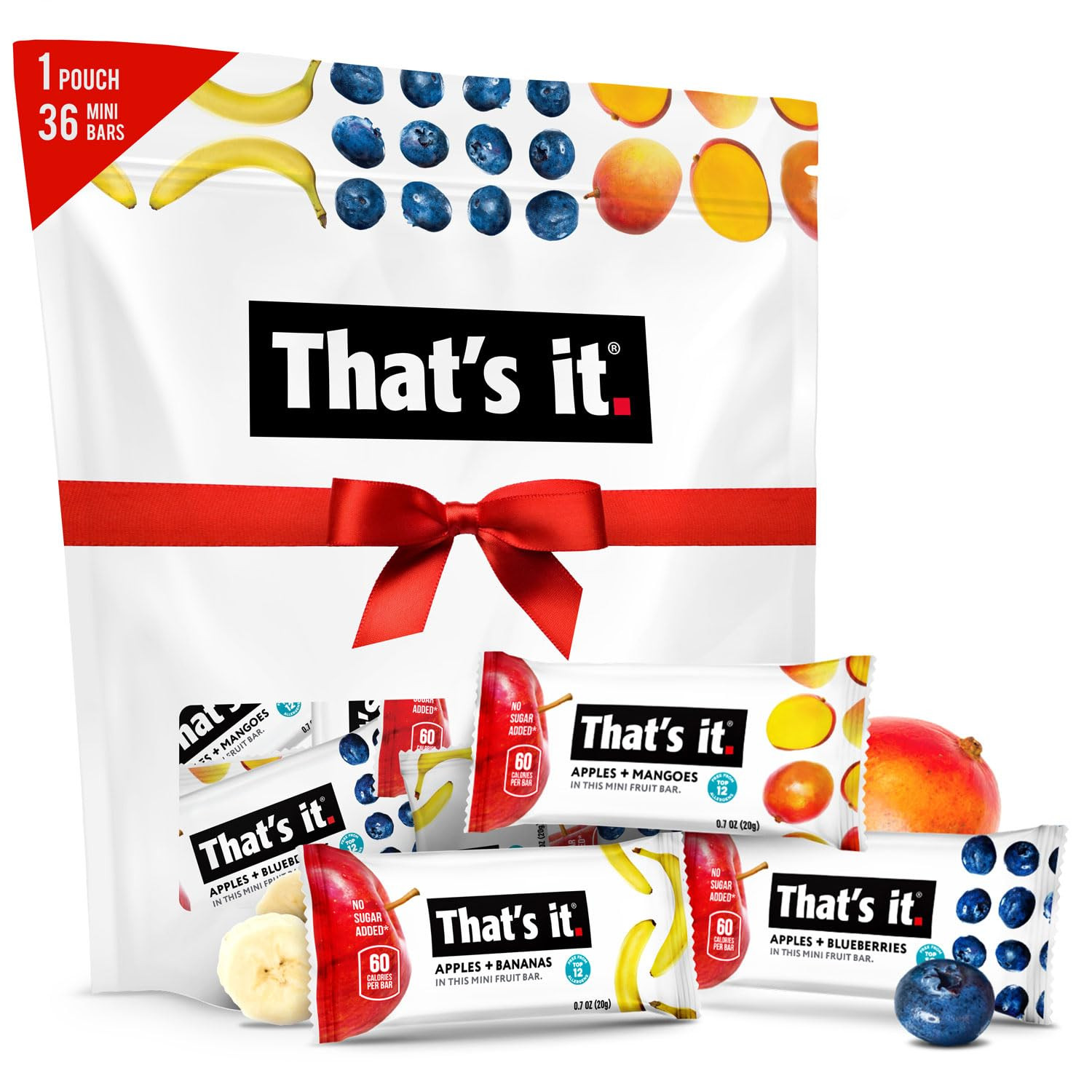 That's it. Mini Fruit Bars Gift Pouch (Variety 36 Count) No Sugar Added, Plant-Based, Vegan & Glu... | Amazon (US)