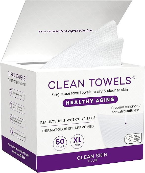Clean Skin Club Healthy Aging Clean Towels® XL, Smooths Fine Lines Wrinkles & Texture in 6 weeks... | Amazon (US)