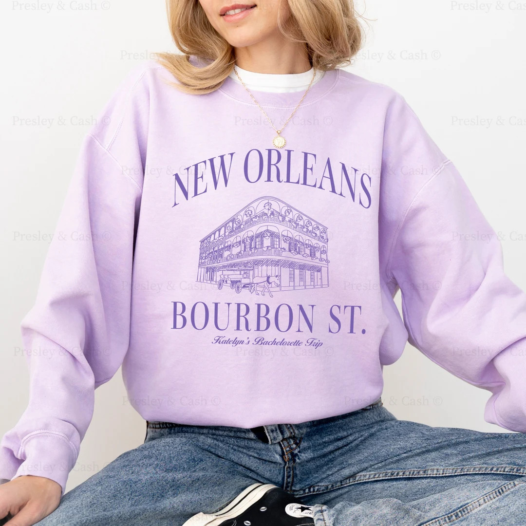 Custom New Orleans Bachelorette Sweatshirt Madi Gras Bachelorette Crewneck Bach Social Club Shirt... | Etsy (US)