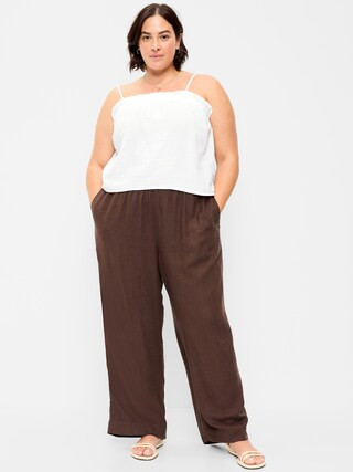 High-Waisted Linen-Blend Wide-Leg Pants | Old Navy (CA)