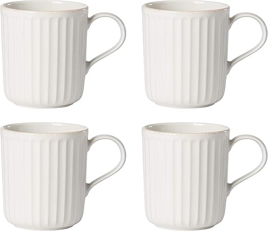 Lenox French Perle Scallop 4-Piece Mug Set, 4 Count (Pack of 1) | Amazon (US)