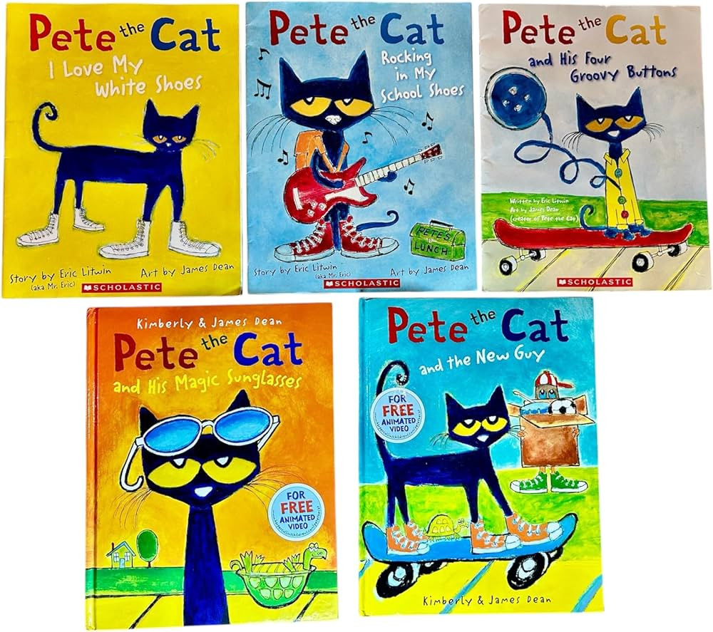 Pete the Cat Series 5 Books Collection Set (Pete the Cat I Love My White Shoes, Rocking in My Sch... | Amazon (US)