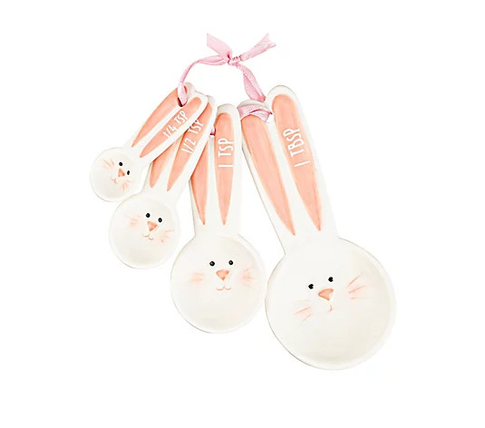Evergreen Set of (4) Ceramic Bunny Measuring Spoons | QVC