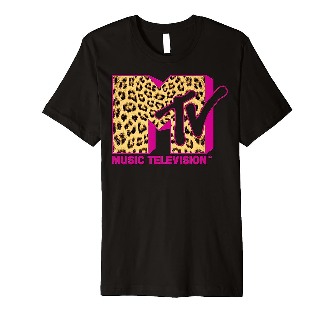 MTV Logo Leopard Print Premium T-Shirt | Amazon (US)