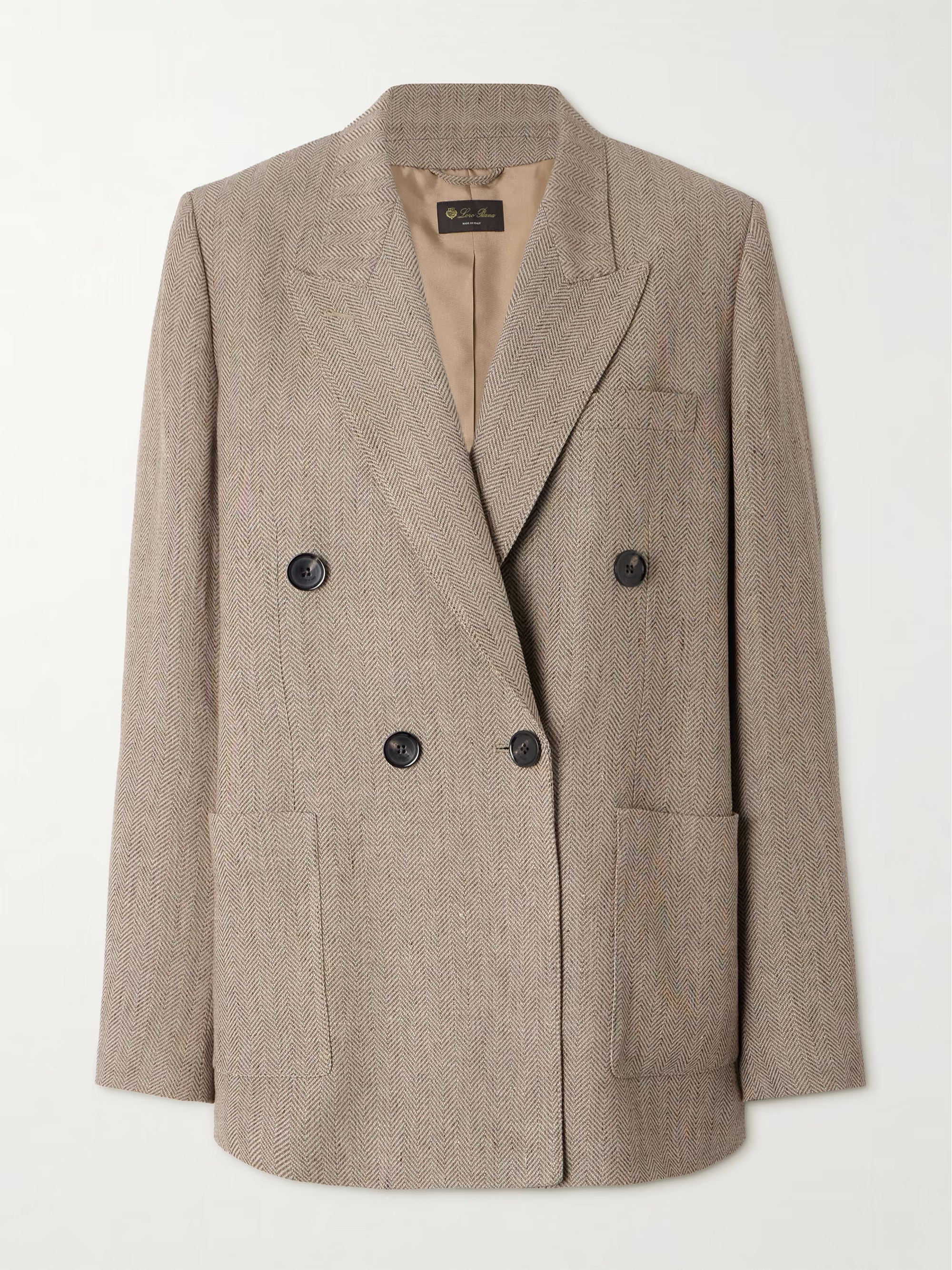 Genny double-breasted herringbone linen blazer | NET-A-PORTER APAC