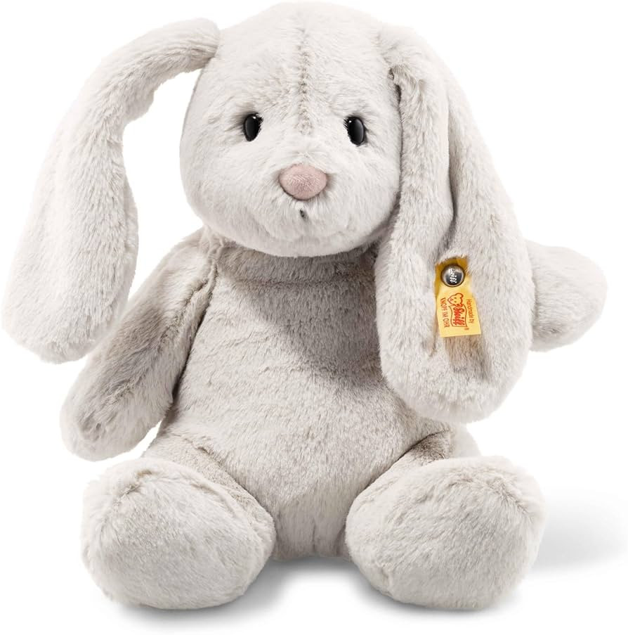Steiff Hoppie Rabbit Toy Figure, Premium Stuffed Animal (Light Grey, 11"), Soft & Cuddly Plush fo... | Amazon (US)
