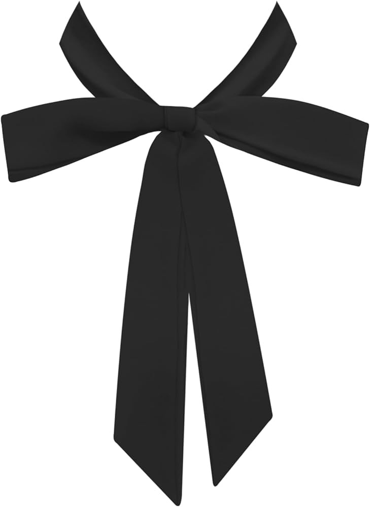 Bow Tie for Women, Ribbon Necktie for Women Solid Color Self-tie Satin Bow Tie for Party Cosplay ... | Amazon (US)