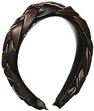 Mud Pie Women's Braided Leather Headband, Green, One Size | Amazon (US)