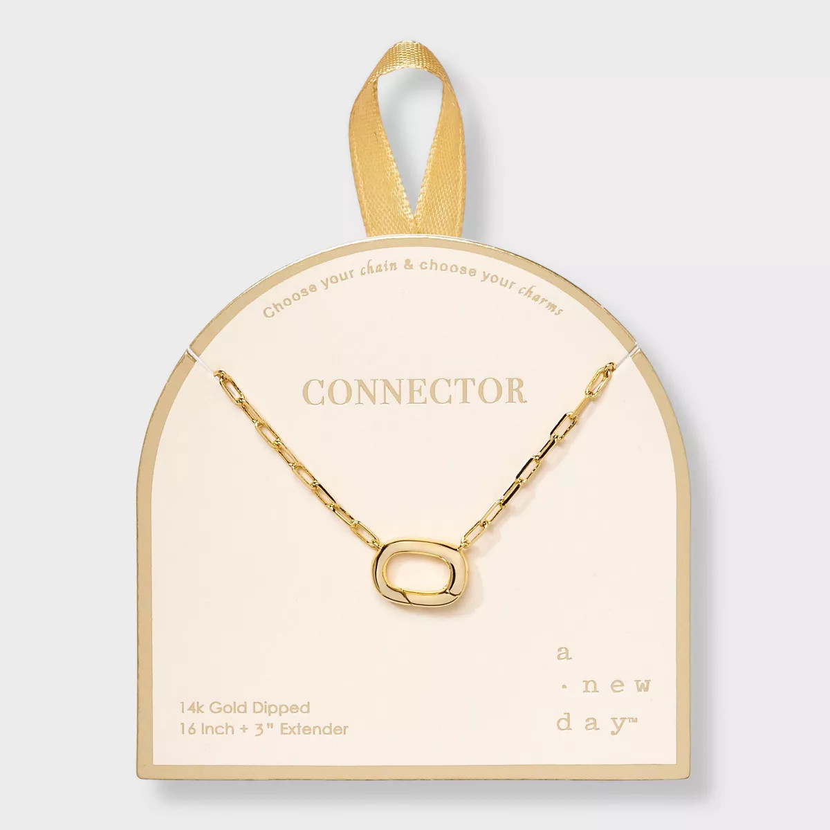 14K Gold Dipped Oval Charm Connector - A New Day™ Gold | Target