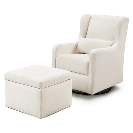 Adrian Swivel Glider with Storage Ottoman