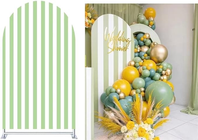 FiVan Arch Covers Stretchy Green Stripes Backdrop for Birthday Baby Shower Party Decoration 3x6ft... | Amazon (US)