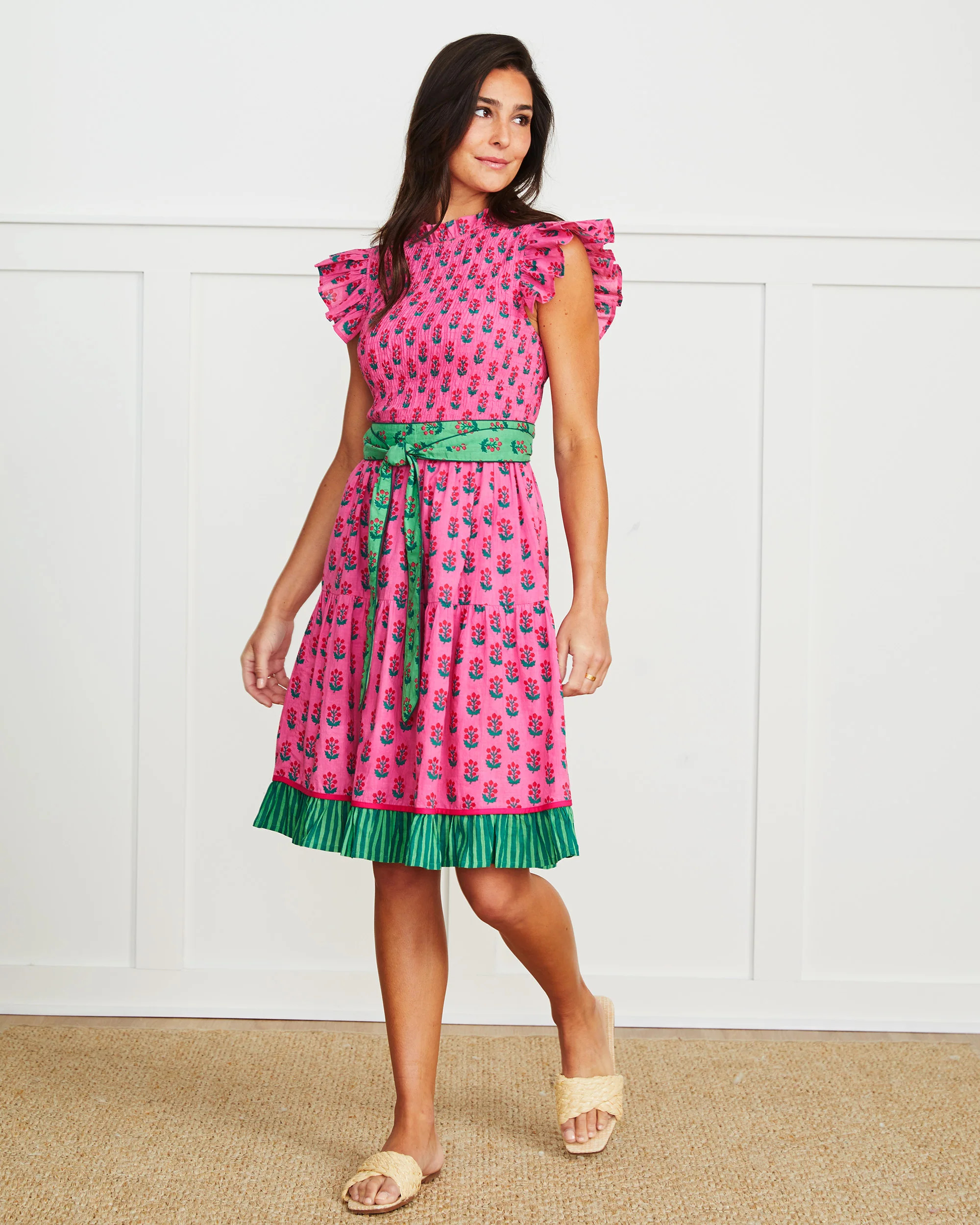 In Bloom - Let's Ruffle Dress - Pink Cosmos | Printfresh