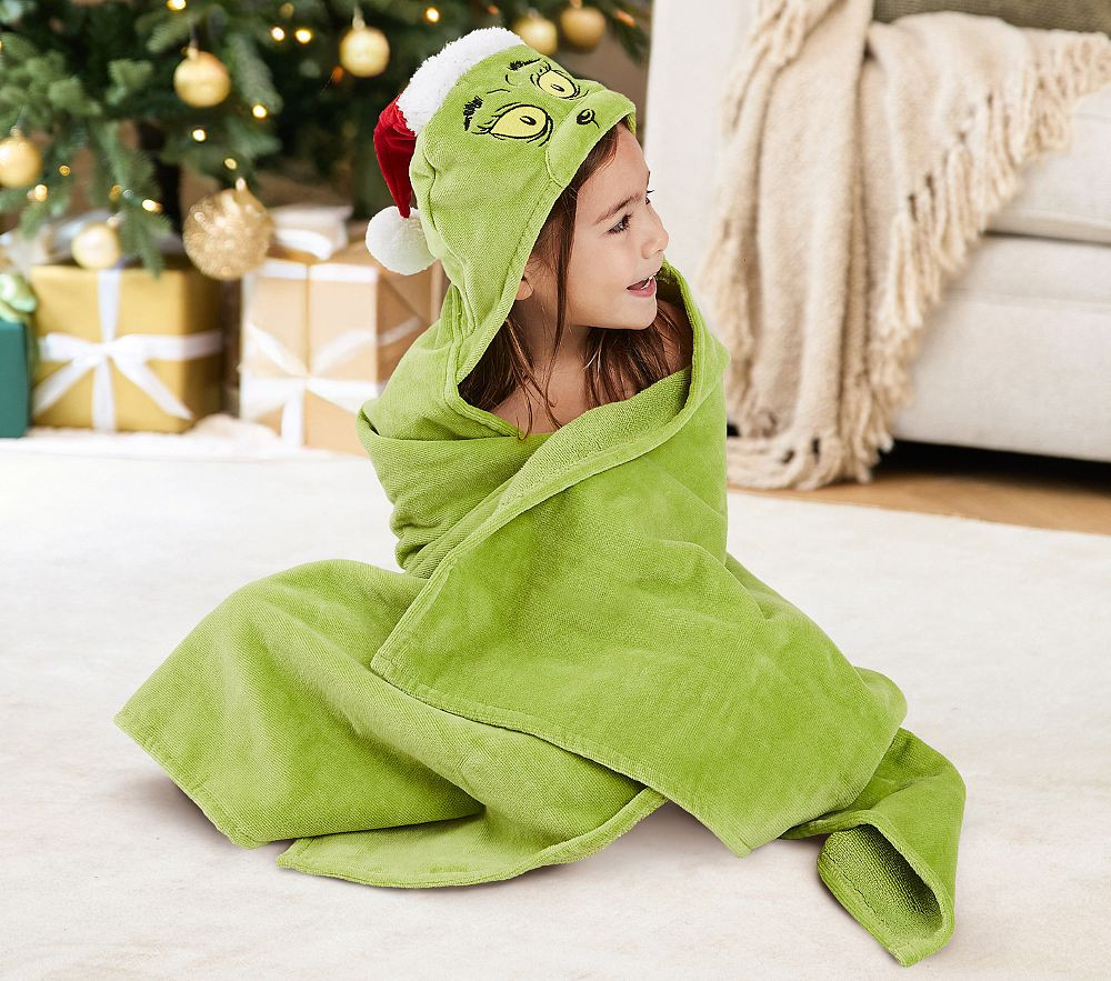 Dr. Seuss's The Grinch™ Kid Hooded Towel | Pottery Barn Kids