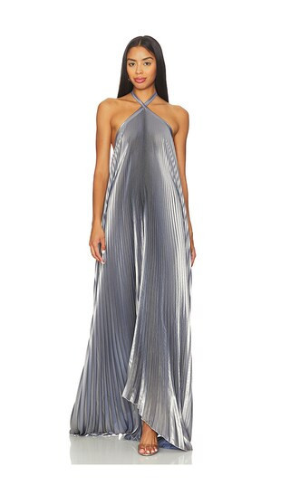 L'IDEE Deesse Gown in Metallic Silver. - size 12/L | Revolve Clothing (Global)