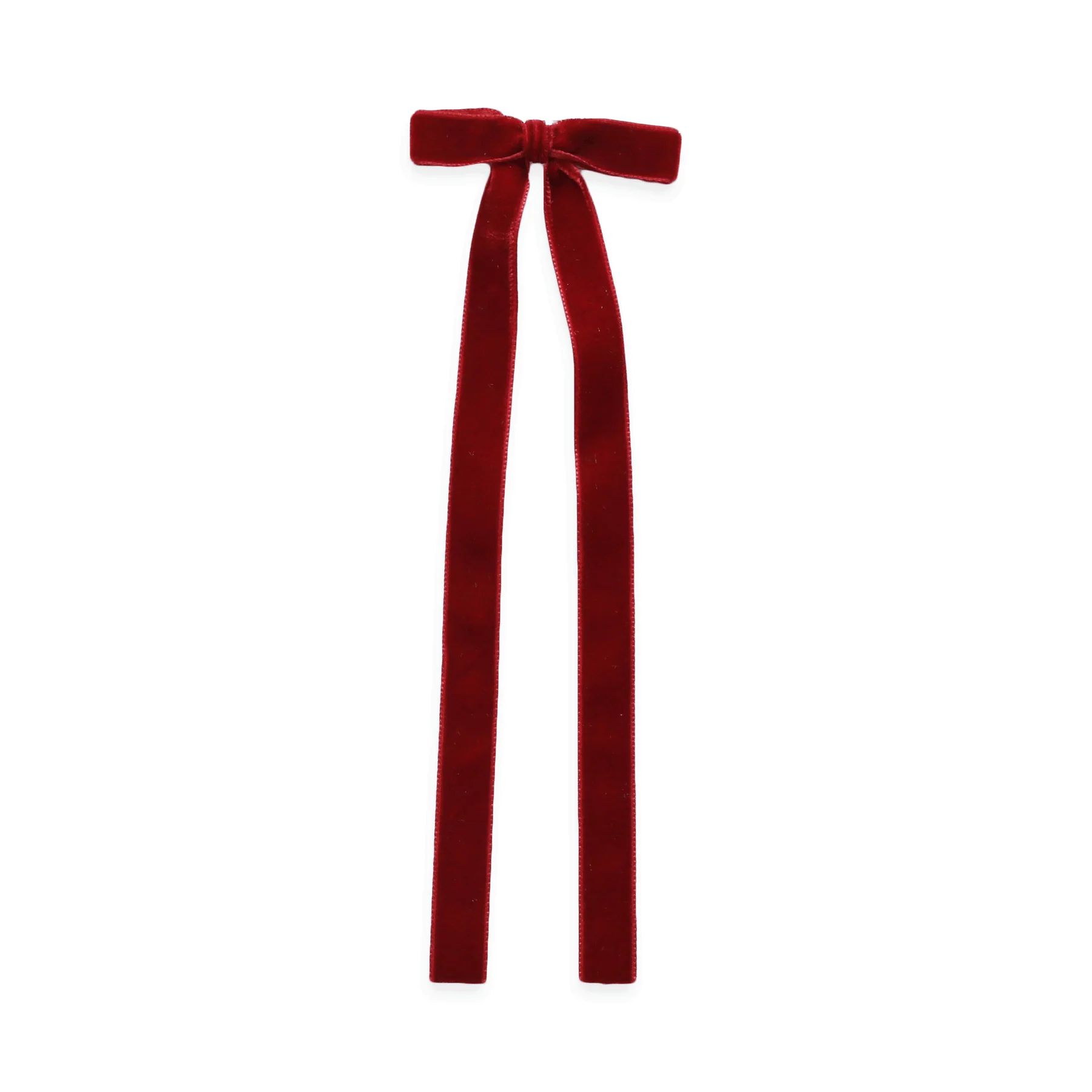 Velvet Long Tail Bow in Red | Loozieloo