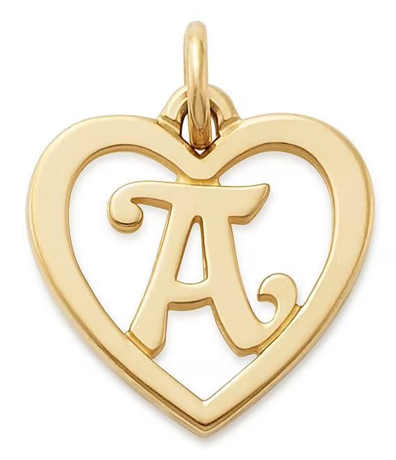 14k Gold Heart Script Initial Charm | Dillards