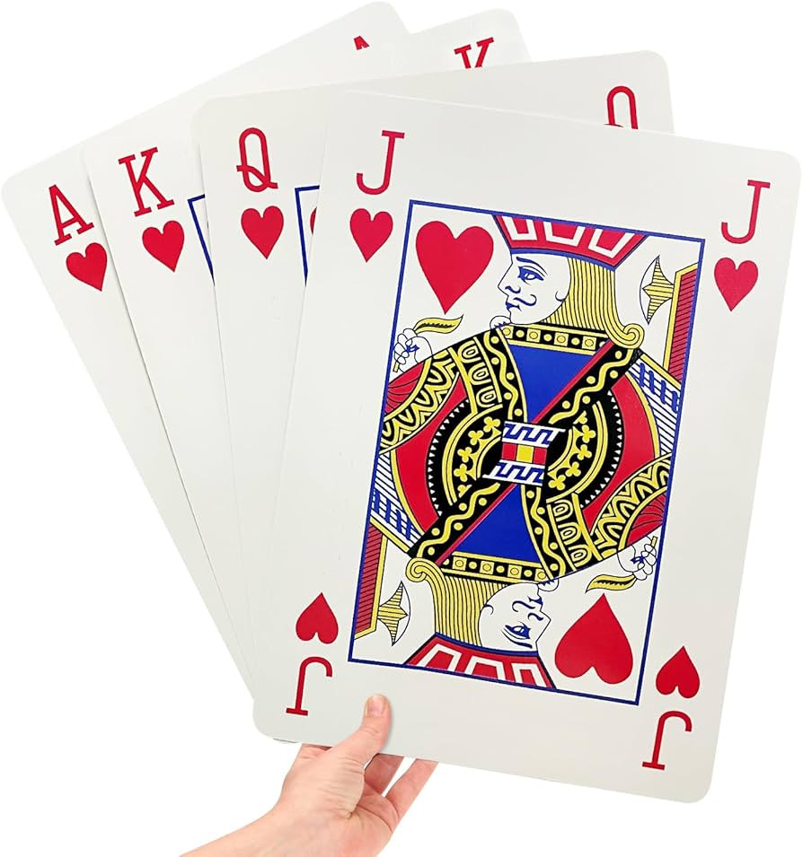 Jumbo Playing Cards, 8 x 11 Inches Giant Playing Cards for Family Game Night, Extra Large Casino ... | Amazon (US)
