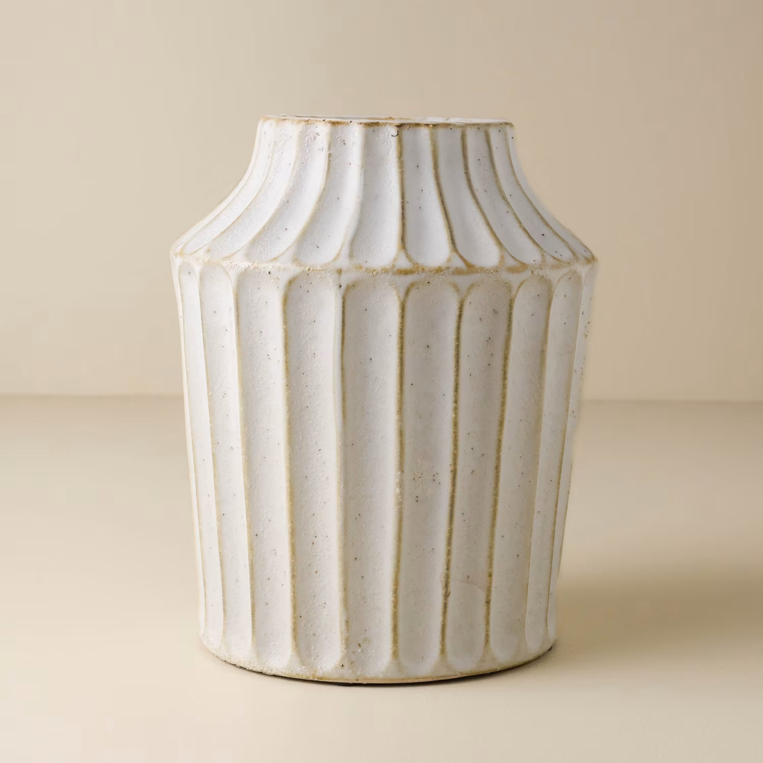Reagan Ribbed White Vase | Magnolia
