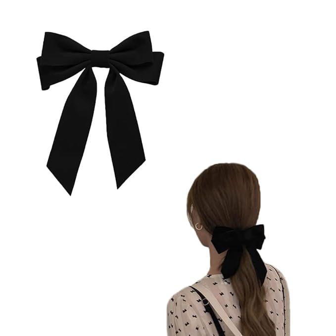 Velvet Hair Bow Clips for Women Girls Black Bows Hair Clip for Teen Girls French Barrettes Hair P... | Amazon (US)