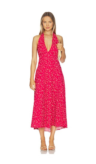Jennah Midi Dress in Linnea Dot Rosso | women red dress women | Amazon red dress Amazon | Revolve Clothing (Global)