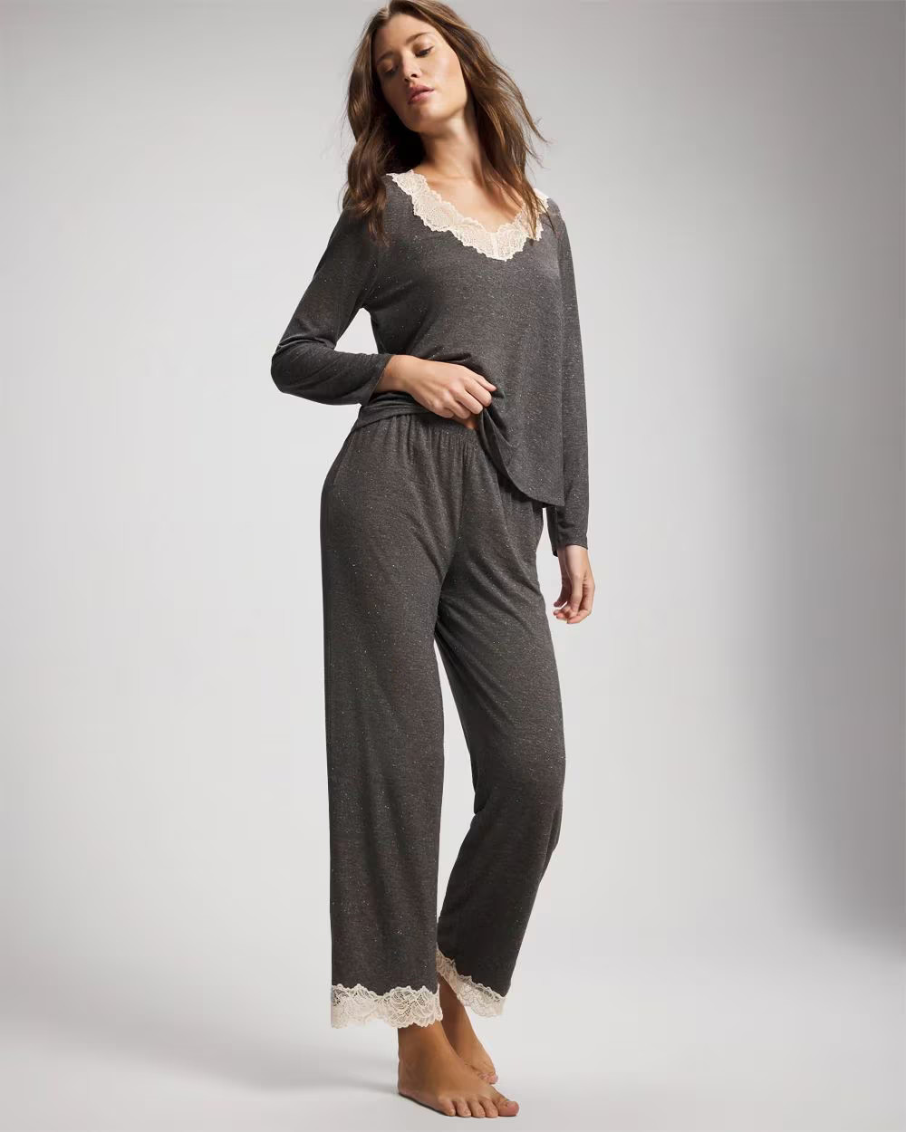 Lace Trim Pajama Pant | Soma | SOMA