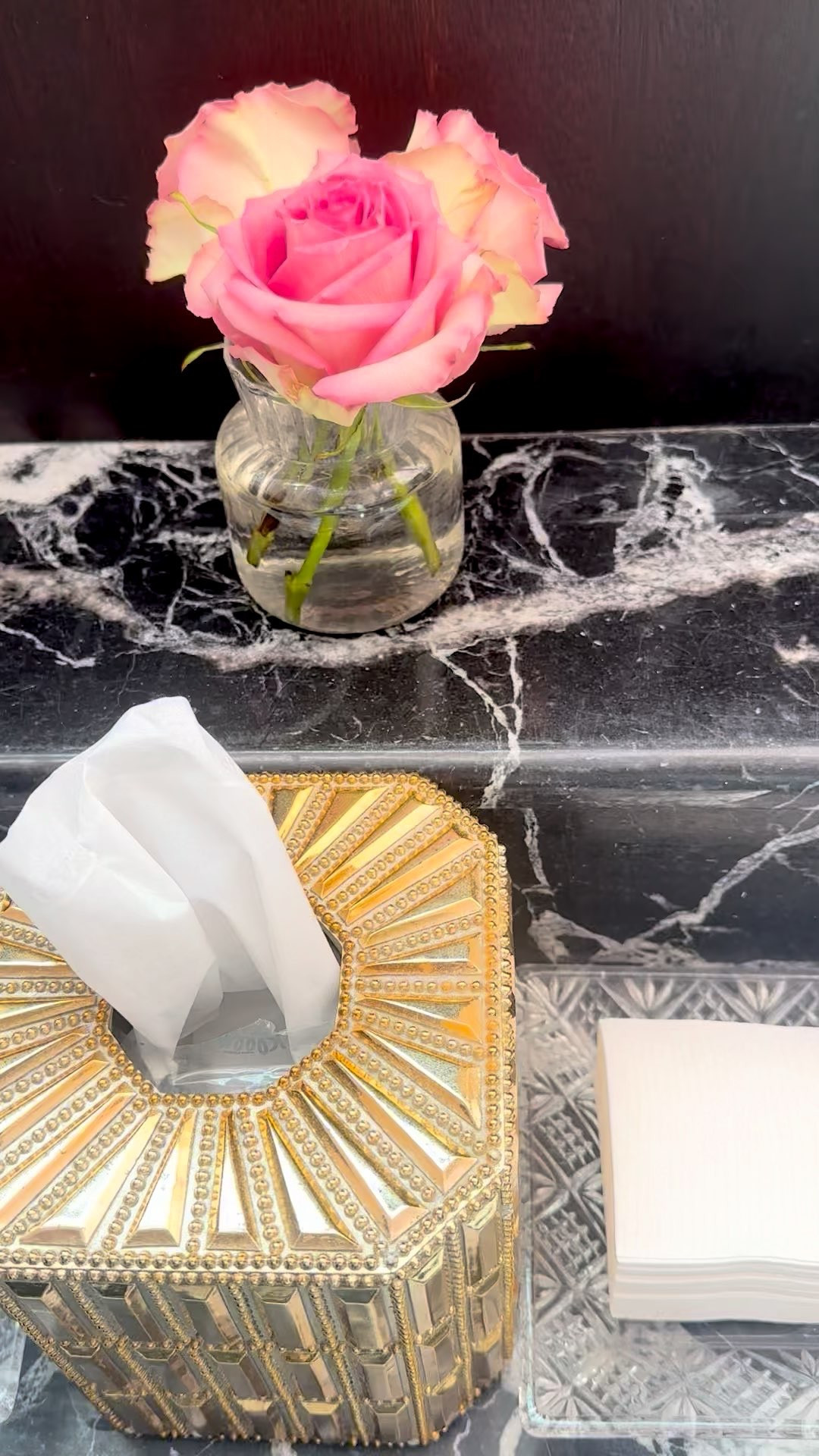 Sometimes it’s the smallest detail that changes everything.
A simple arrangement of fresh pink roses, quietly sitting by your side, can soften the start of the day and turn an ordinary morning routine into something a little more beautiful, a little more intentional.

Hashtags:
#morningritual #freshflowers #pinkroses #everydayluxury #simplemoments #designinspiration #interiorstyling #bathroomdetails #elevatedliving #softliving #flowerarrangement #romanticvibe #dailybeauty #homedecorideas #quietluxury 

 #LTKMothersDay #LTKdayinmylife #LTKHome