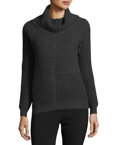 Cowl-Neck Ottoman-Knit Sweater | Neiman Marcus