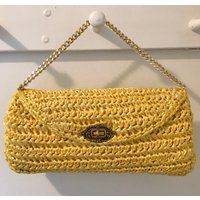 1950S 1960S Woven Yellow Raffia Purse, Vintage Handbag | Etsy (UK)