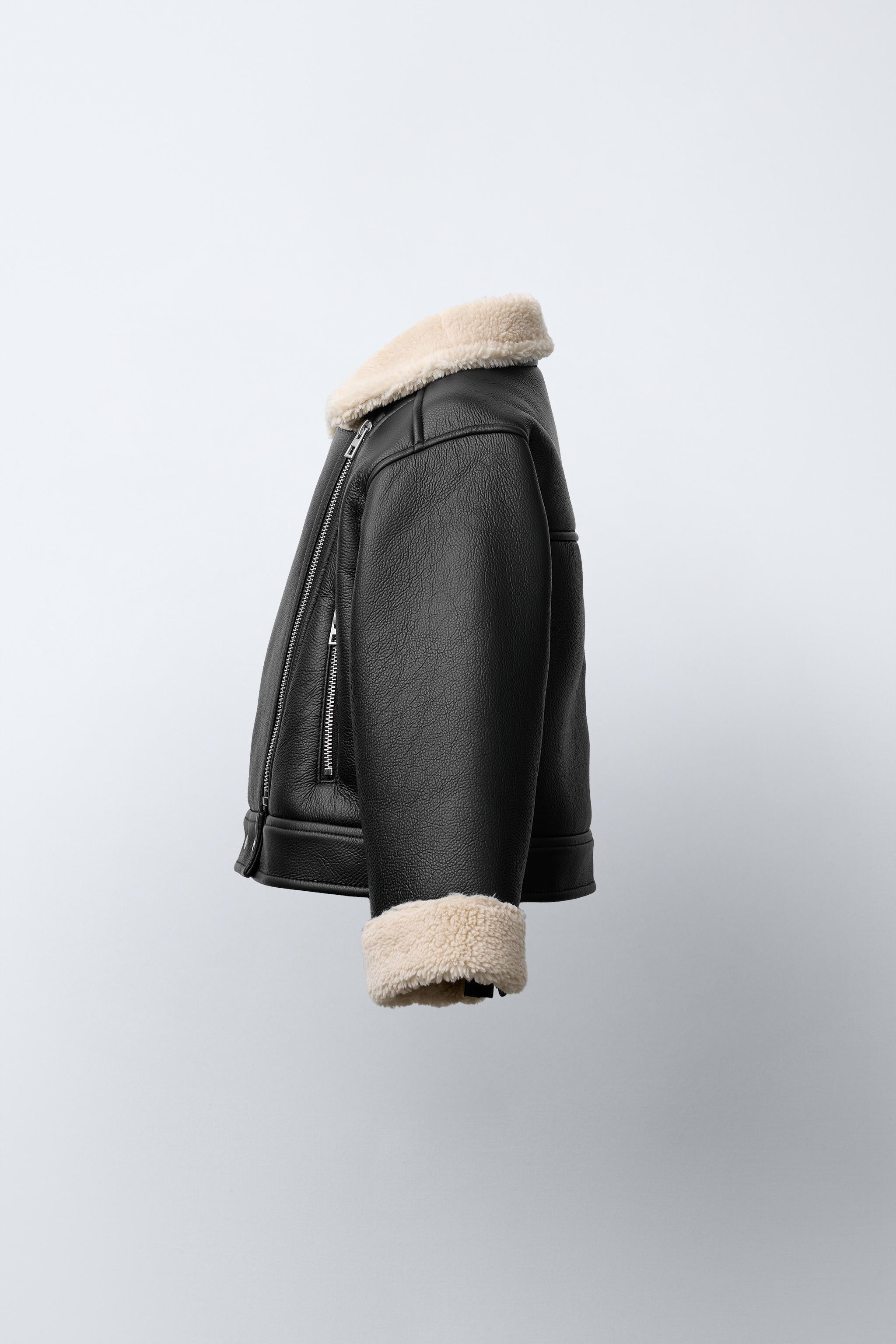 FAUX LEATHER SHEARLING JACKET | Zara US