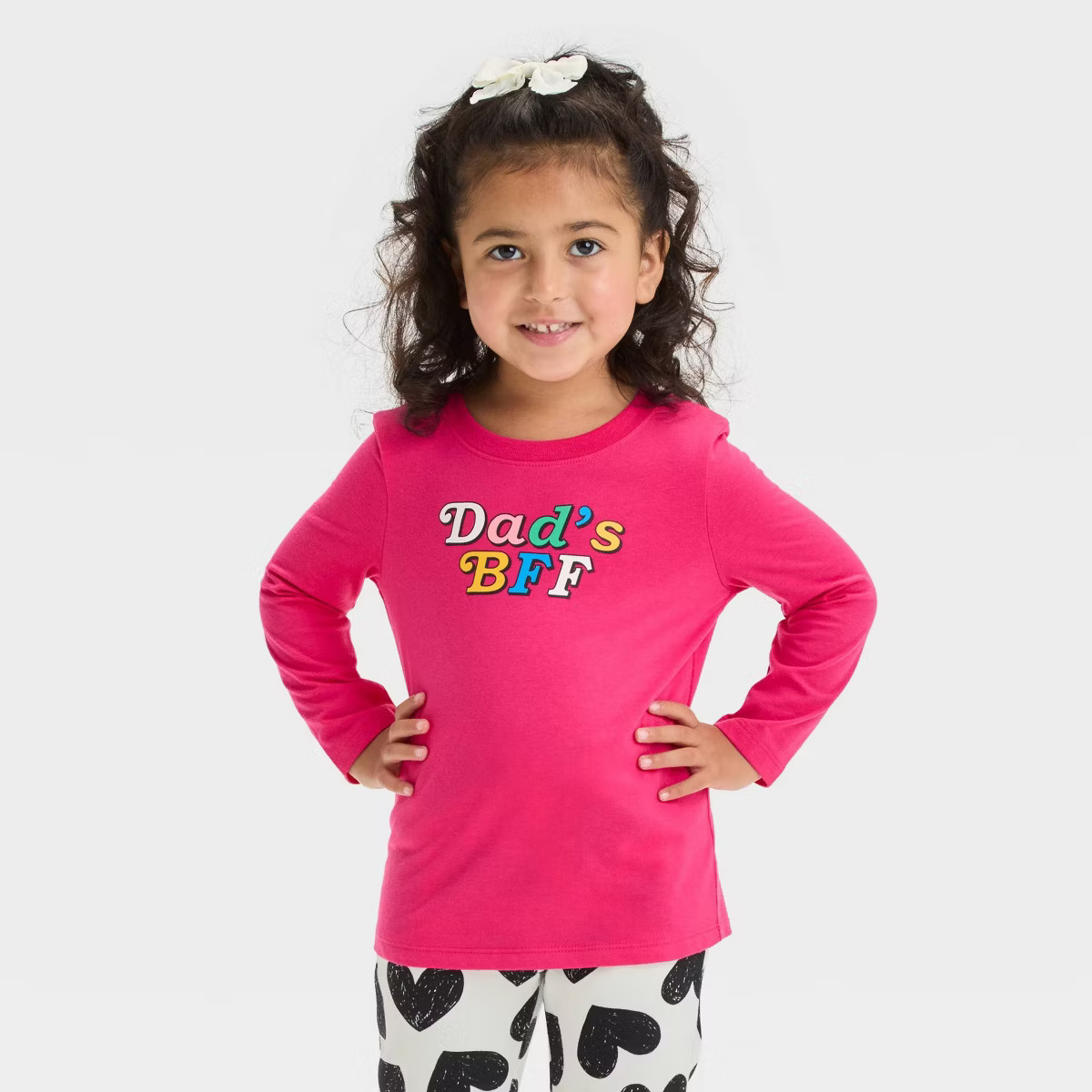 Toddler Girls' Long Sleeve Dad's BFF Graphic T-Shirt - Cat & Jack™ Pink | Target