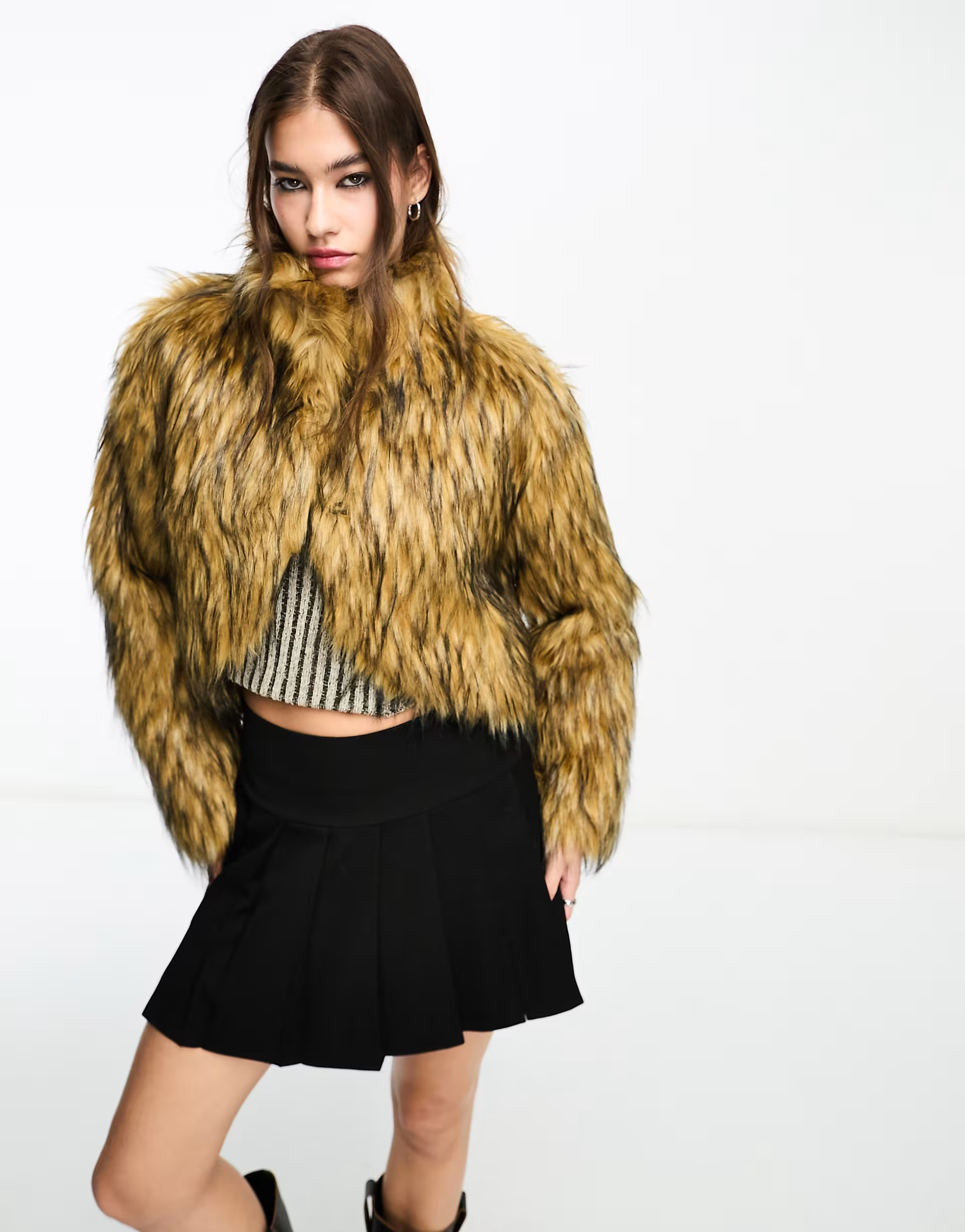 Reclaimed Vintage cropped faux fur jacket | ASOS (Global)