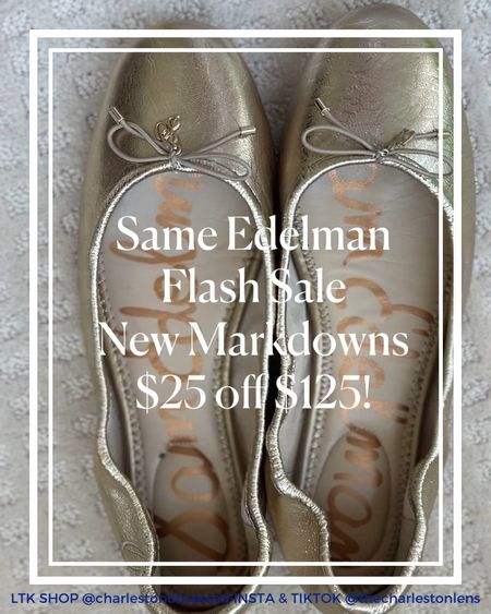 Awesome flash sale with Sam Edelman, Flats, sandals, etc. Take another $25 off a $125 purchase. 

#LTKsalealert #LTKfindsunder100 #LTKshoecrush
