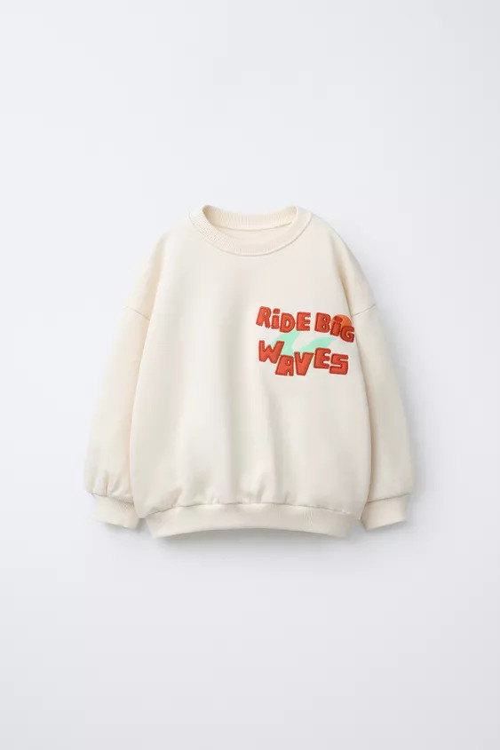 EMBROIDERED SLOGAN SWEATSHIRT | Zara UK