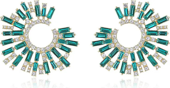 Crystal Frontal Hoop Earrings | Nordstrom