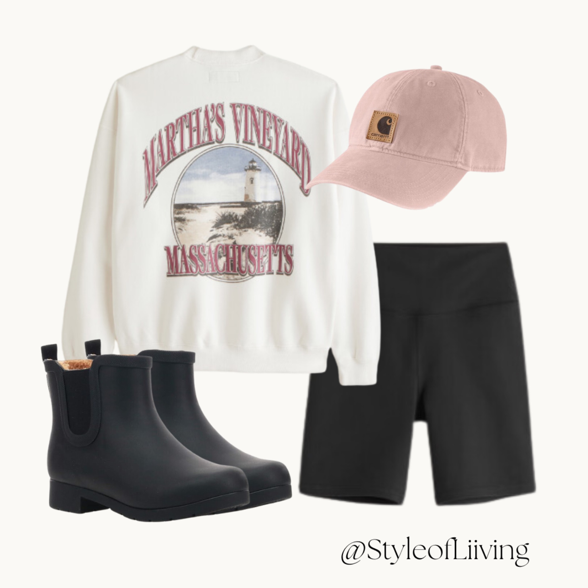 Comfy fashion. Women’s clothes outfit inspiration. Oversized sweatshirts, biker shorts, ankle rain boots, baseball caps.

#LTKFindsUnder100 #LTKShoeCrush #LTKStyleTip
